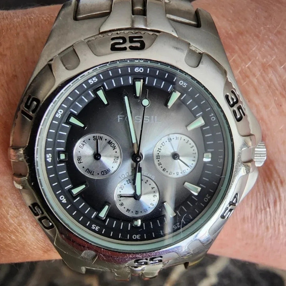 Fossil Blue  Watches Stainless Steel wrist size 6.5 - Picture 2 of 8